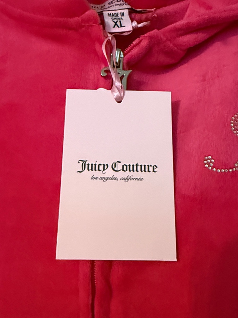 Hot Pink Juicy Couture Velour Hoodie & Pants Set XL - Picture 2 of 9